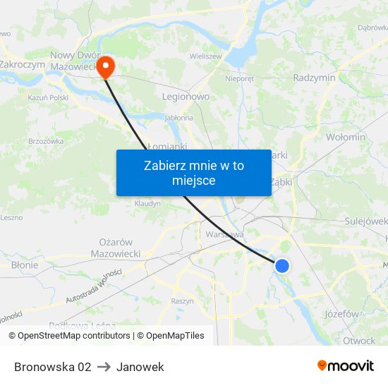 Bronowska 02 to Janowek map