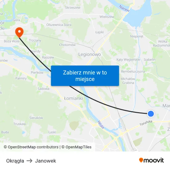 Okrągła to Janowek map