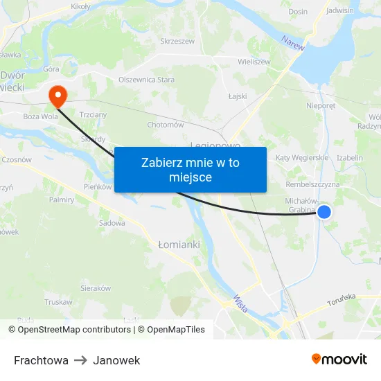 Frachtowa to Janowek map