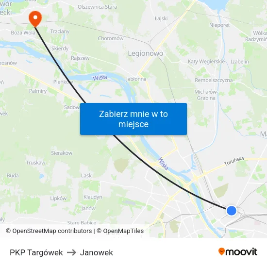 PKP Targówek to Janowek map