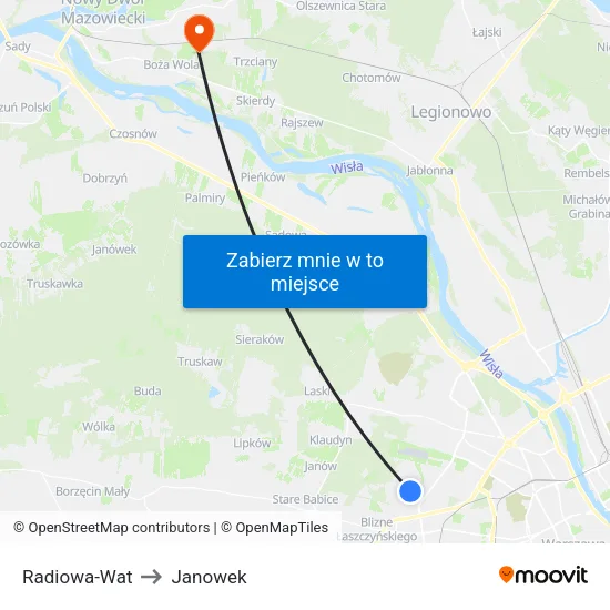 Radiowa - WAT to Janowek map