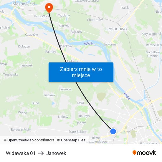 Widawska 01 to Janowek map