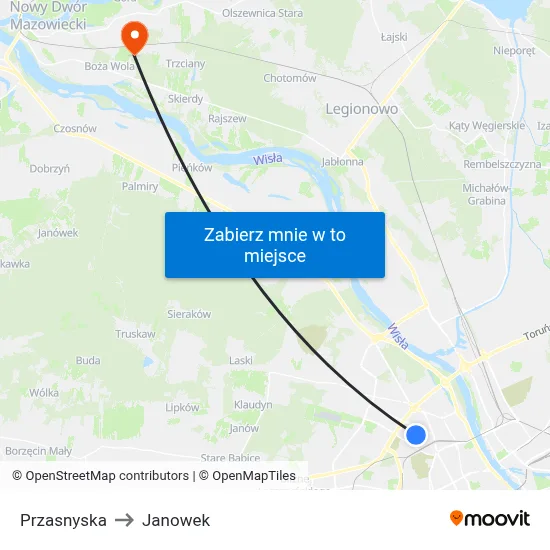Przasnyska to Janowek map