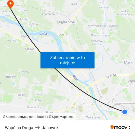 Wspólna Droga to Janowek map
