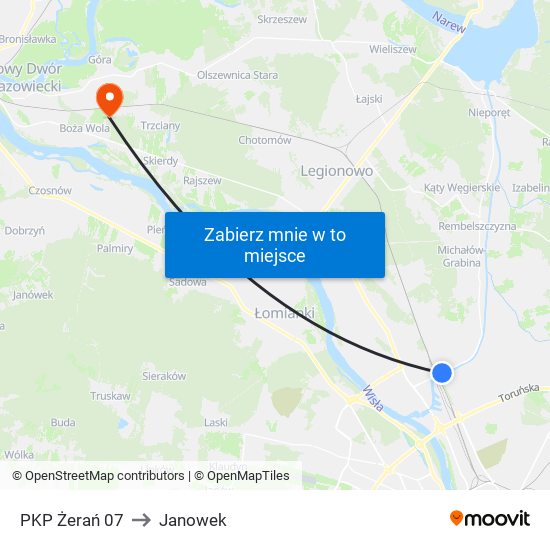 PKP Żerań 07 to Janowek map