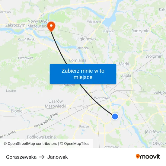 Goraszewska to Janowek map