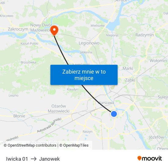 Iwicka 01 to Janowek map