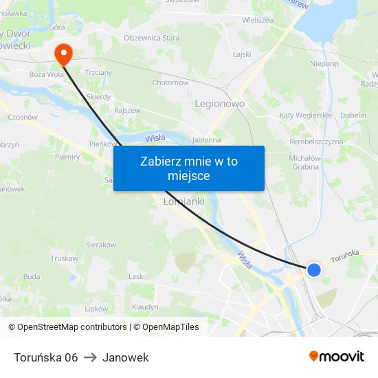 Toruńska 06 to Janowek map