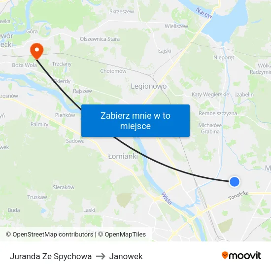 Juranda Ze Spychowa to Janowek map