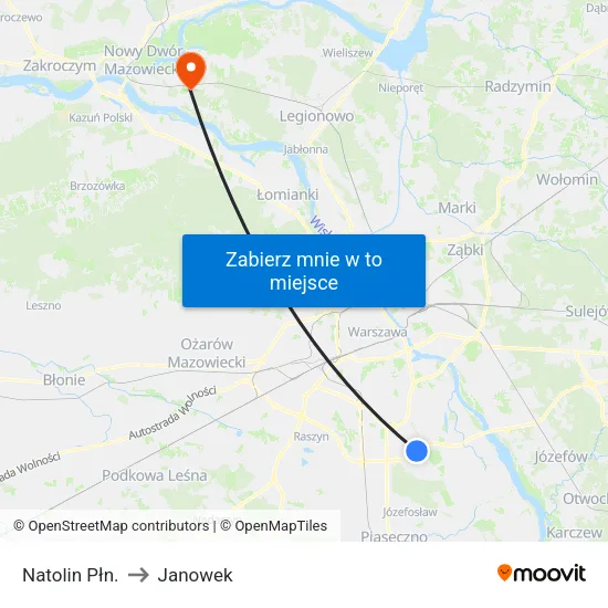 Natolin Płn. to Janowek map