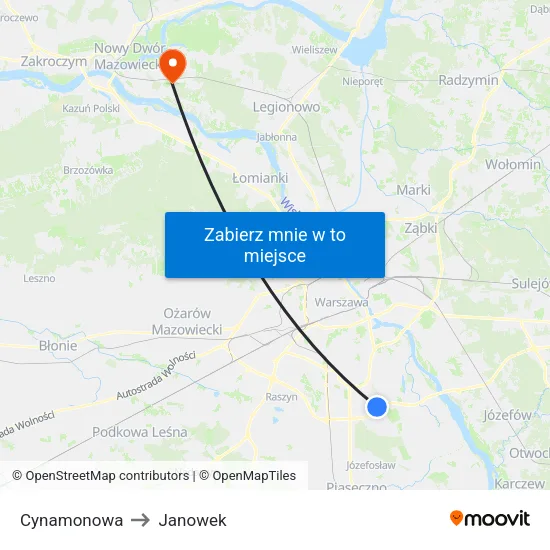 Cynamonowa to Janowek map