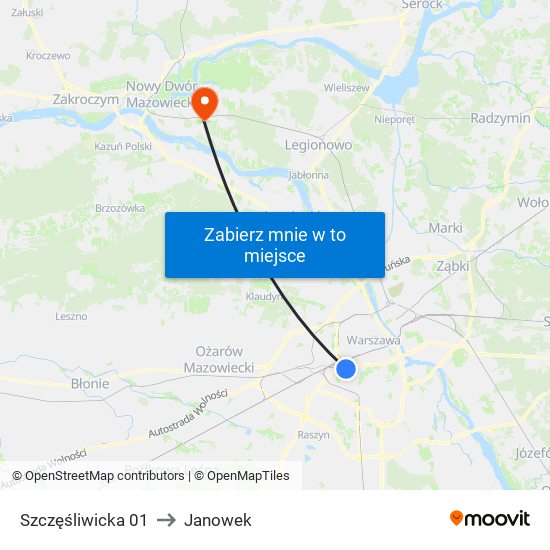 Szczęśliwicka 01 to Janowek map