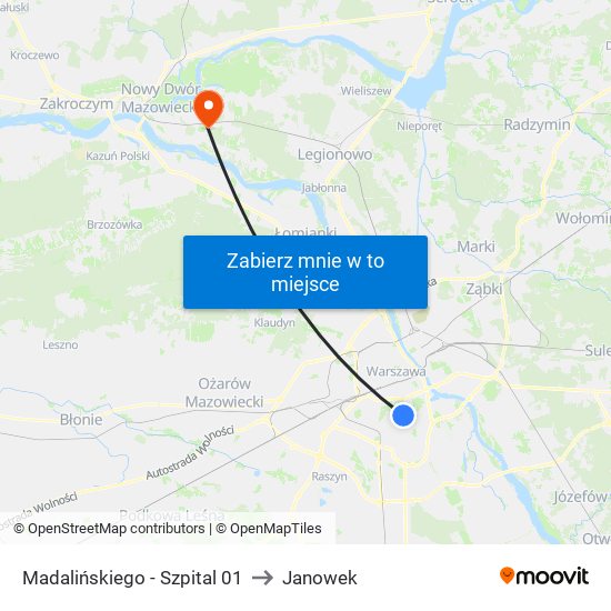 Madalińskiego - Szpital 01 to Janowek map