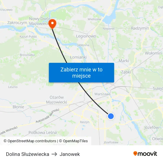 Dolina Służewiecka to Janowek map
