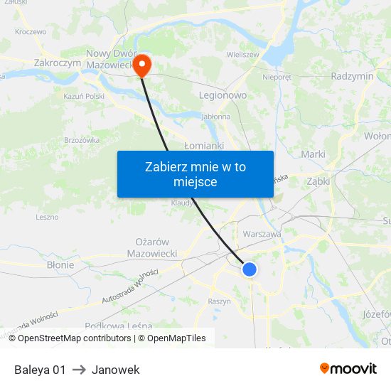 Baleya 01 to Janowek map