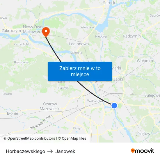 Horbaczewskiego to Janowek map