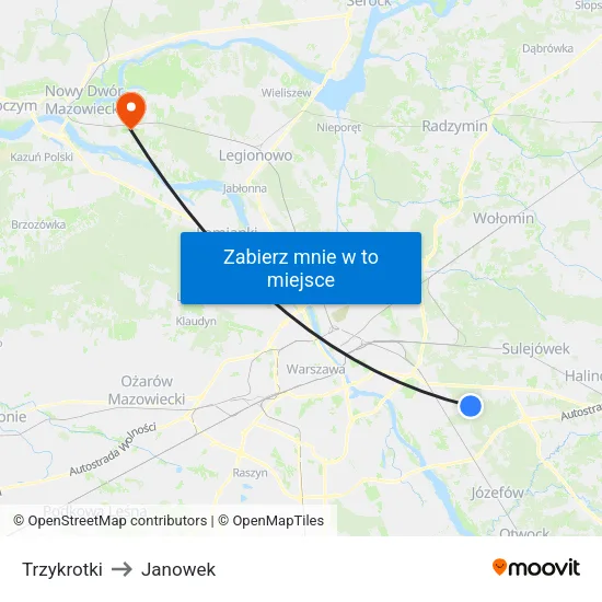 Trzykrotki to Janowek map