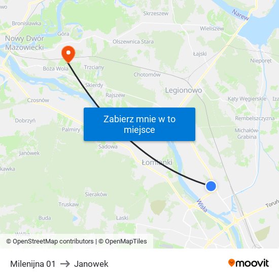 Milenijna 01 to Janowek map