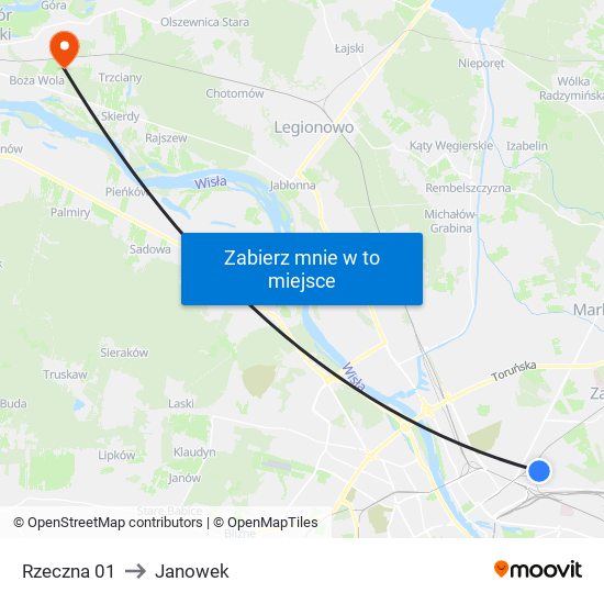 Rzeczna 01 to Janowek map