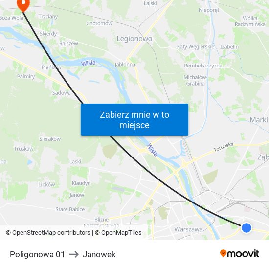 Poligonowa 01 to Janowek map