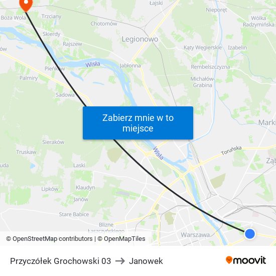 Przyczółek Grochowski to Janowek map