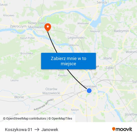 Koszykowa 01 to Janowek map