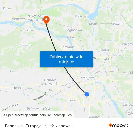 Rondo Unii Europejskiej to Janowek map