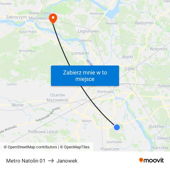 Metro Natolin 01 to Janowek map