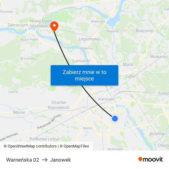 Warneńska 02 to Janowek map