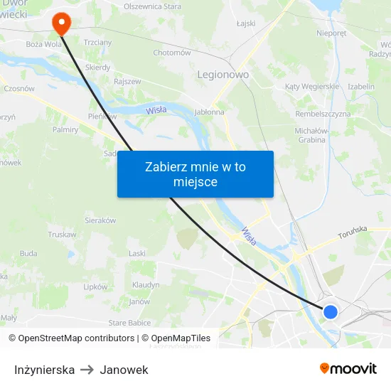 Inżynierska to Janowek map