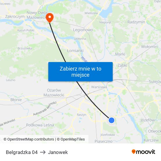 Belgradzka 04 to Janowek map