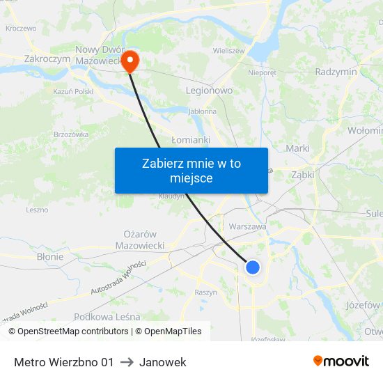 Metro Wierzbno 01 to Janowek map