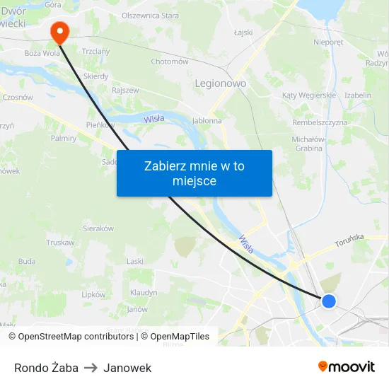 Rondo Żaba to Janowek map