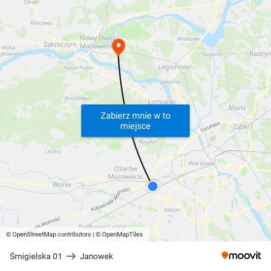 Śmigielska 01 to Janowek map