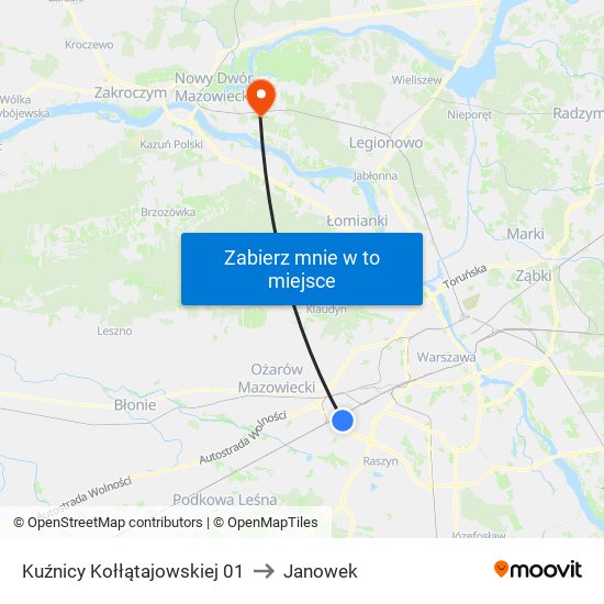 Kuźnicy Kołłątajowskiej 01 to Janowek map