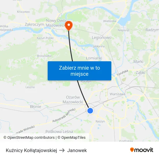 Kuźnicy Kołłątajowskiej to Janowek map