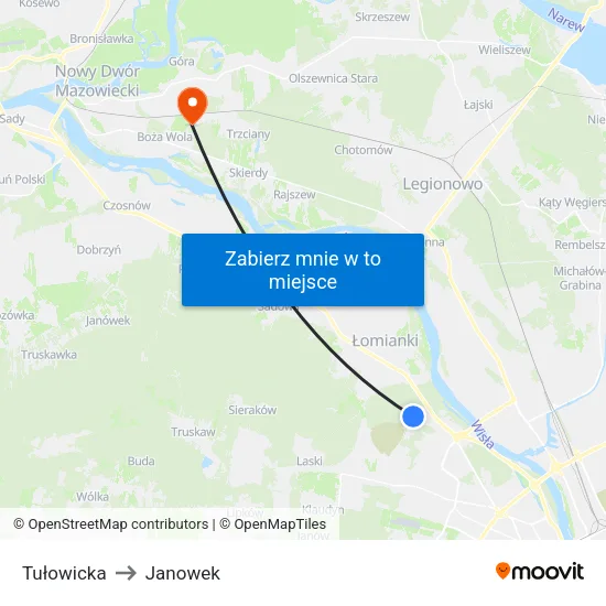 Tułowicka to Janowek map