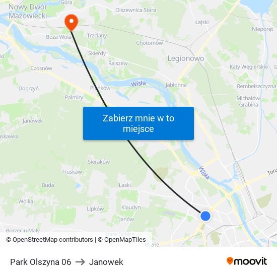 Park Olszyna 06 to Janowek map