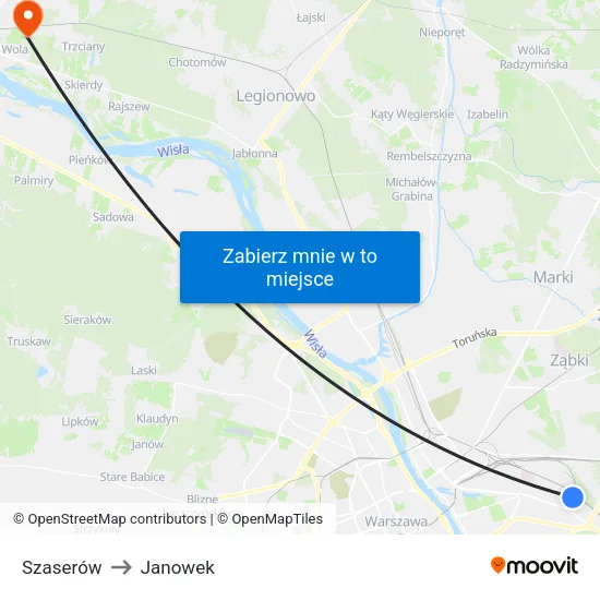 Szaserów to Janowek map
