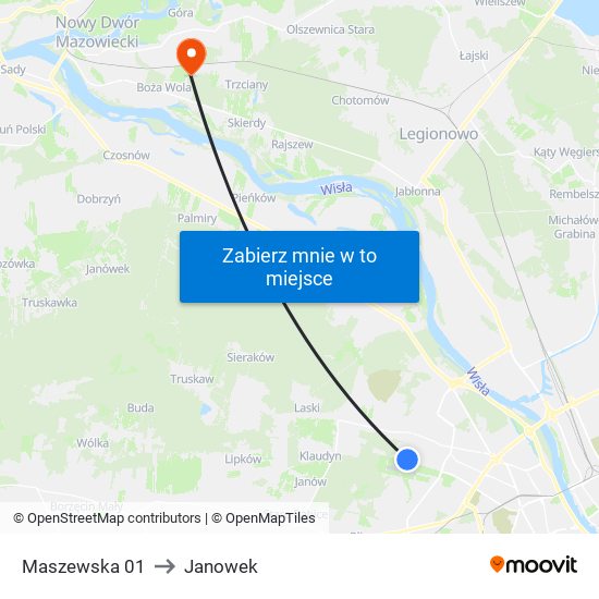 Maszewska 01 to Janowek map