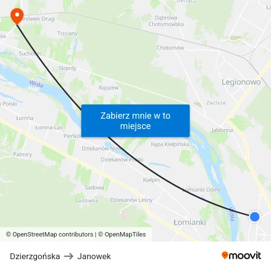 Dzierzgońska to Janowek map