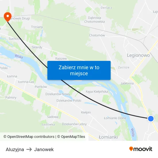 Aluzyjna to Janowek map