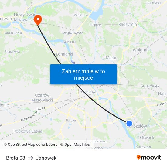 Błota to Janowek map