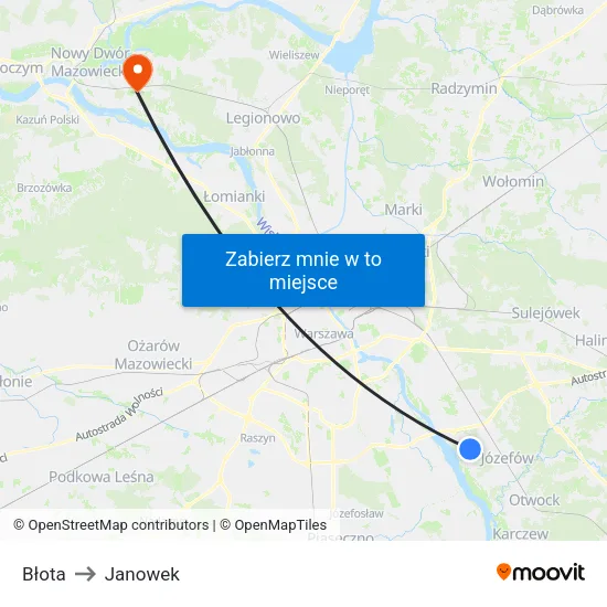 Błota to Janowek map