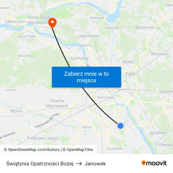 Świątynia Opatrzności Bożej to Janowek map