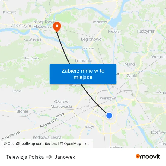 Telewizja Polska to Janowek map