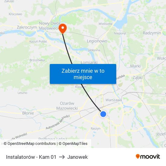 Instalatorów-Kam to Janowek map