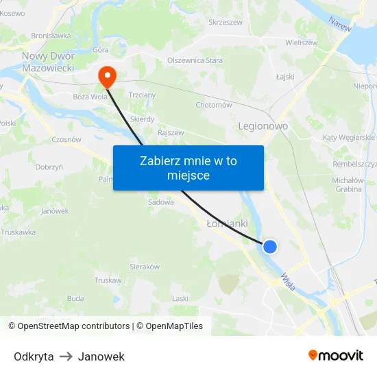 Odkryta to Janowek map