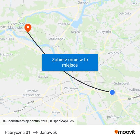 Fabryczna 01 to Janowek map