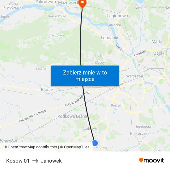 Kosów 01 to Janowek map